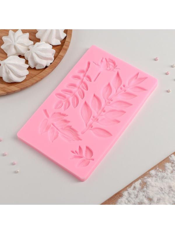 Молд «Осенняя листва», 20×12,5 см, цвет розовый