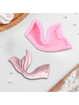 Молд «Хвост русалки», 10×5,8 см, цвет розовый