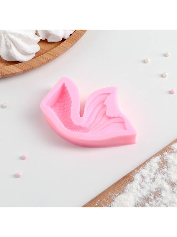 Молд «Хвост русалки», 10×5,8 см, цвет розовый