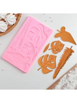 Молд «Тропические листья», 20,7×12 см, цвет МИКС