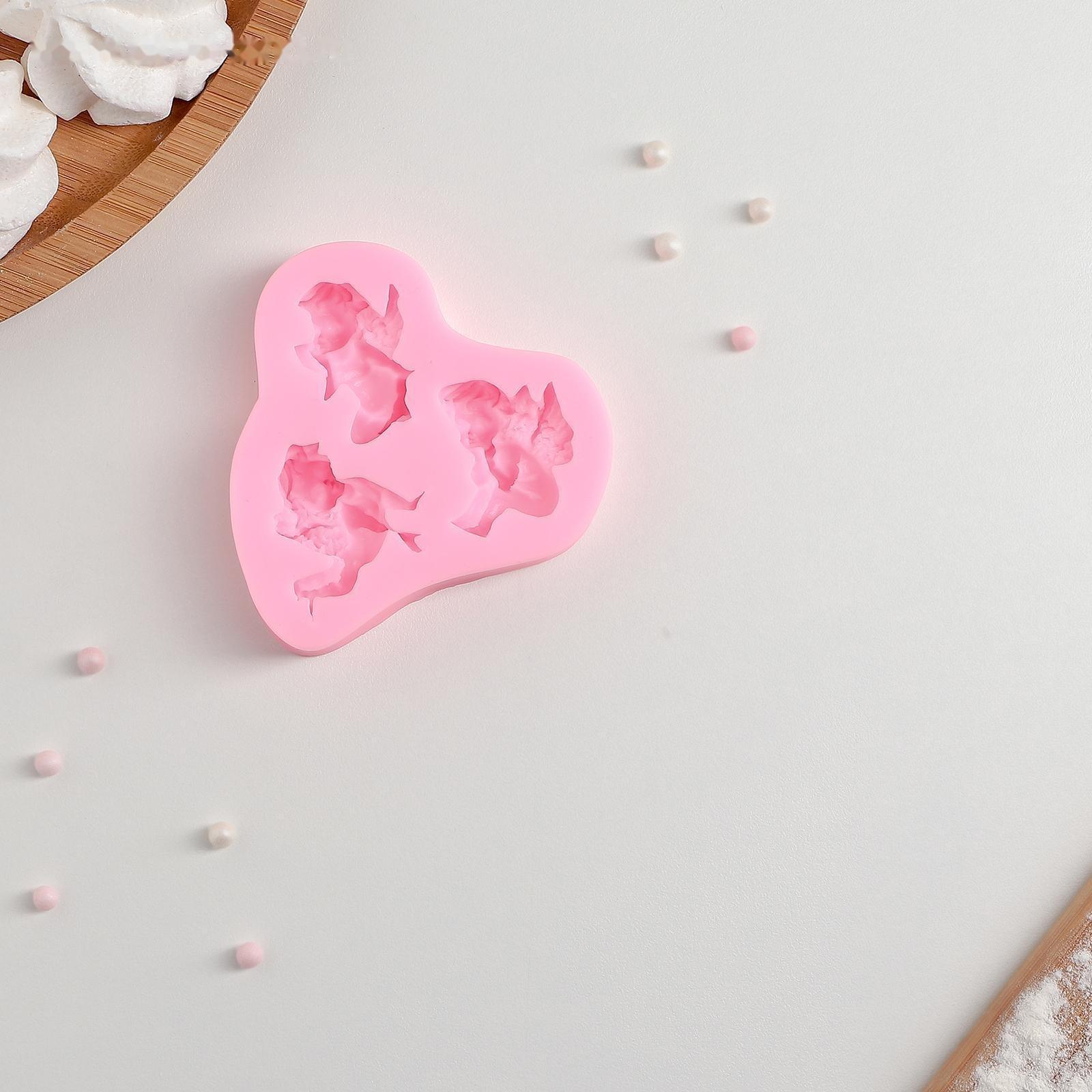 Молд силиконовый «Ангелочки в ожидании», 8×7 см, цвет розовый