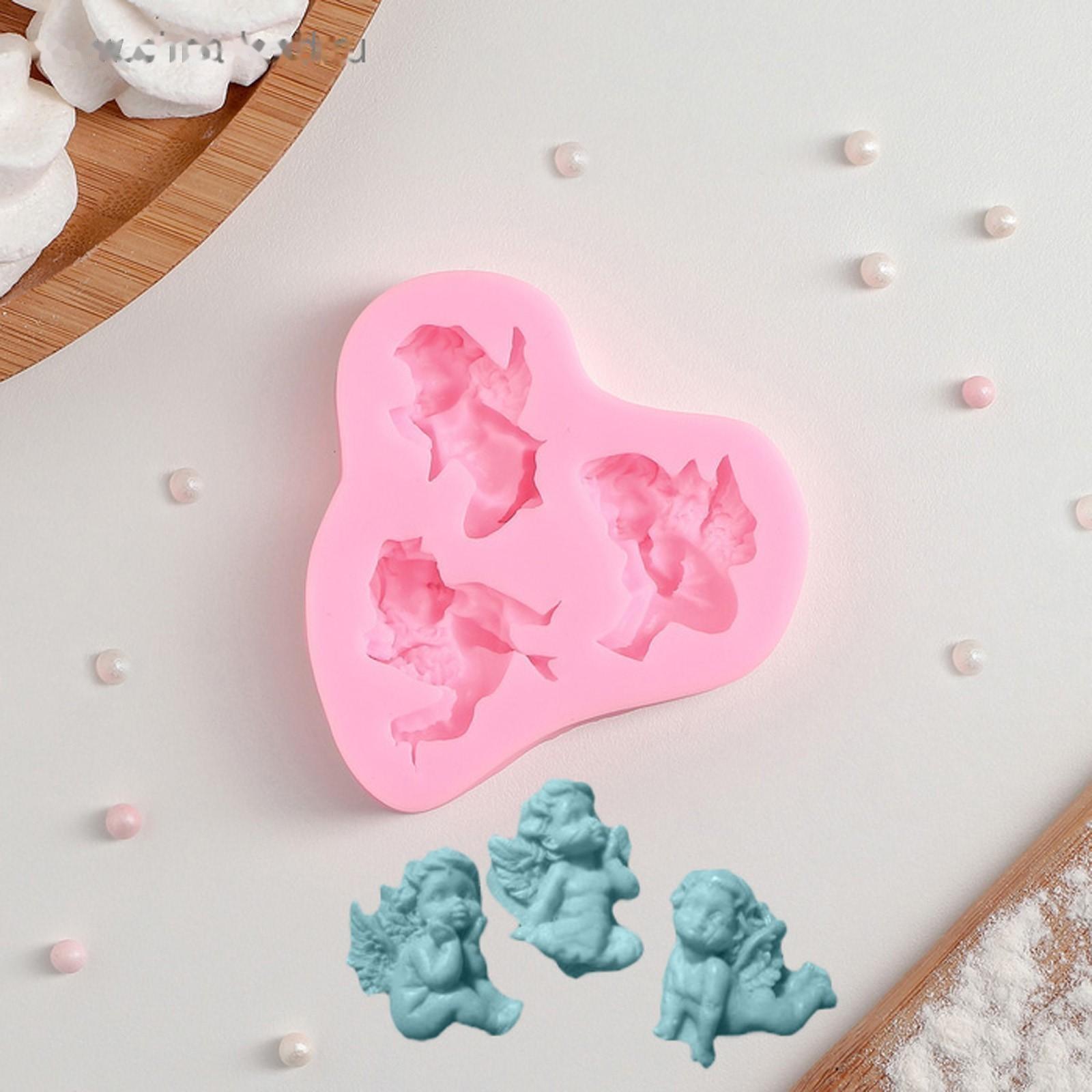 Молд силиконовый «Ангелочки в ожидании», 8×7 см, цвет розовый