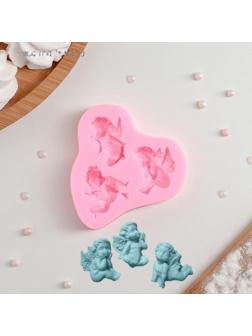 Молд силиконовый «Ангелочки в ожидании», 8×7 см, цвет розовый