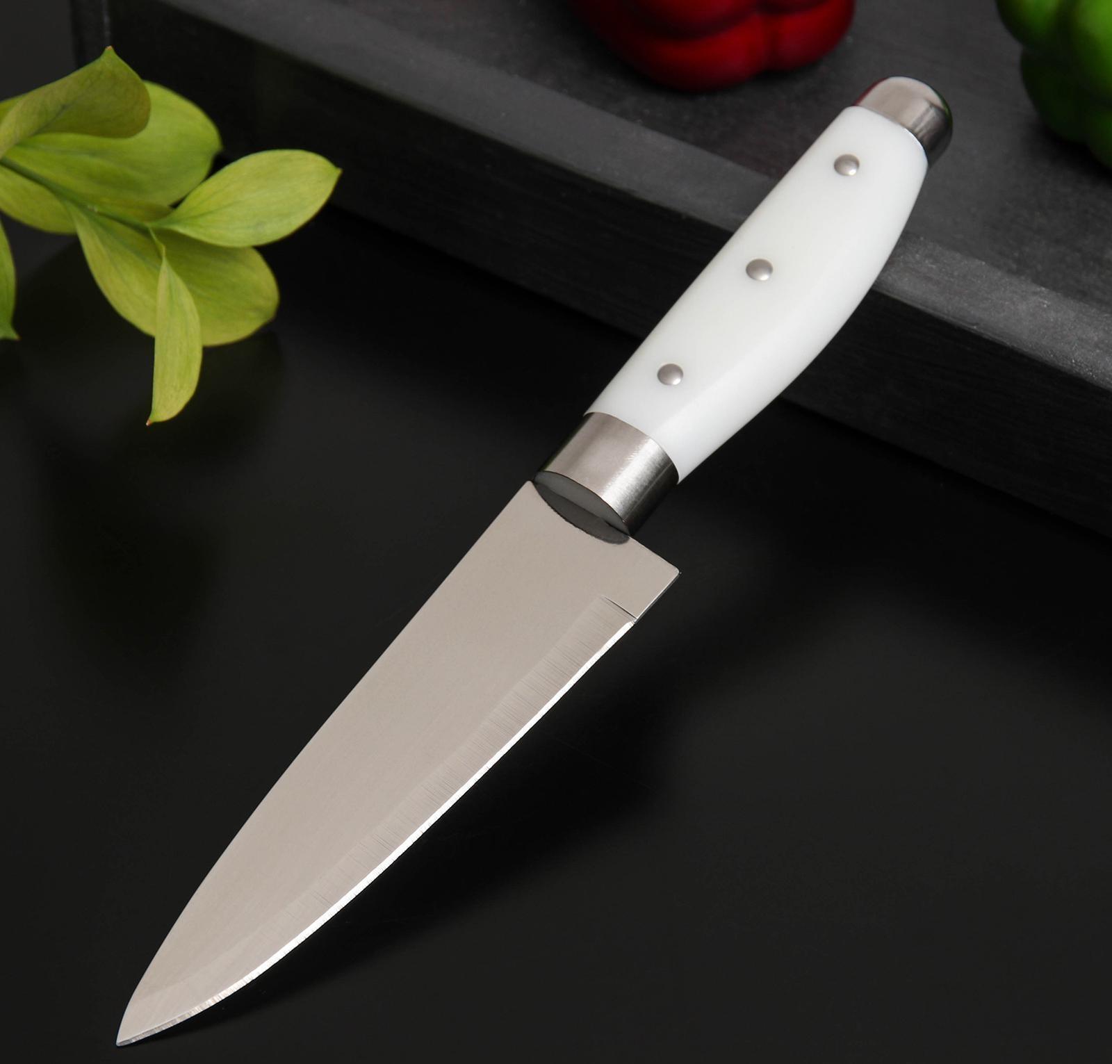 Нож кухонный Доляна «Инканто», лезвие 12 см, цвет белый