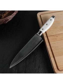 Нож кухонный Доляна «Инканто», лезвие 18 см, цвет белый