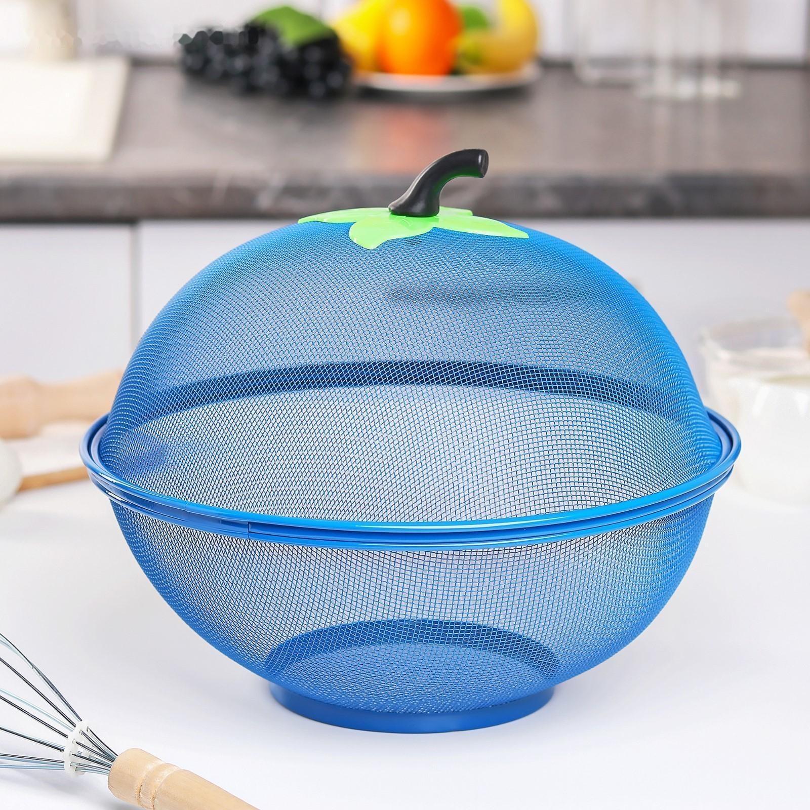 Сито с крышкой для хранения продуктов Доляна «Вкус», d=28 см, цвет МИКС