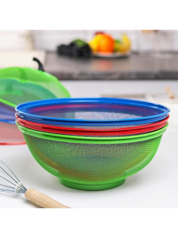 Сито с крышкой для хранения продуктов Доляна «Вкус», d=28 см, цвет МИКС
