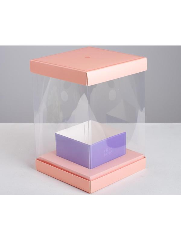 Коробка для цветов с вазой и PVC окнами складная «С Любовью», 16 х 23 х 16 см