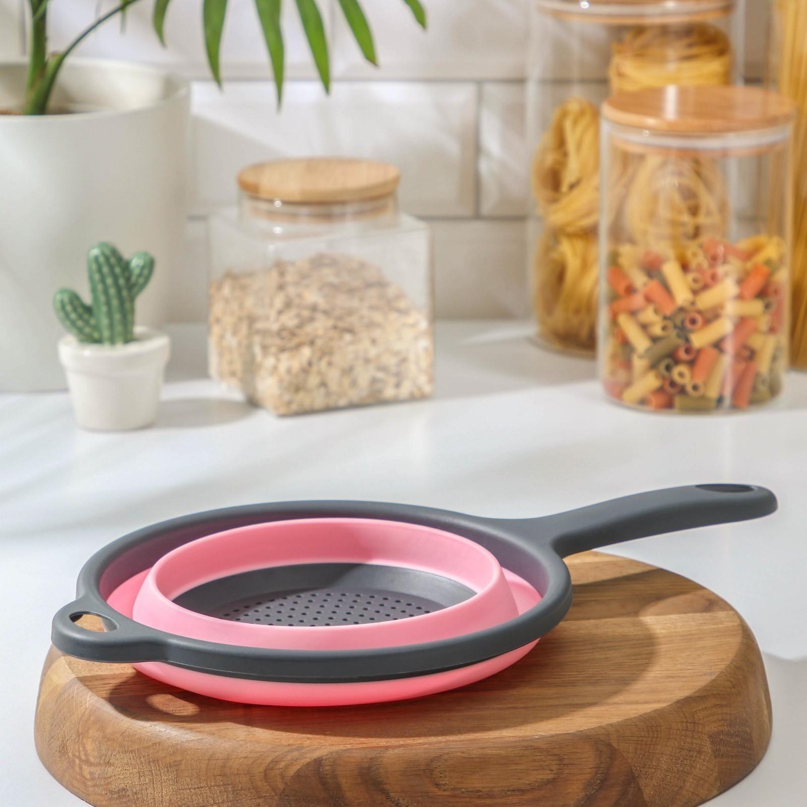 Дуршлаг Доляна «Волна», d=20 см, цвет сиреневый