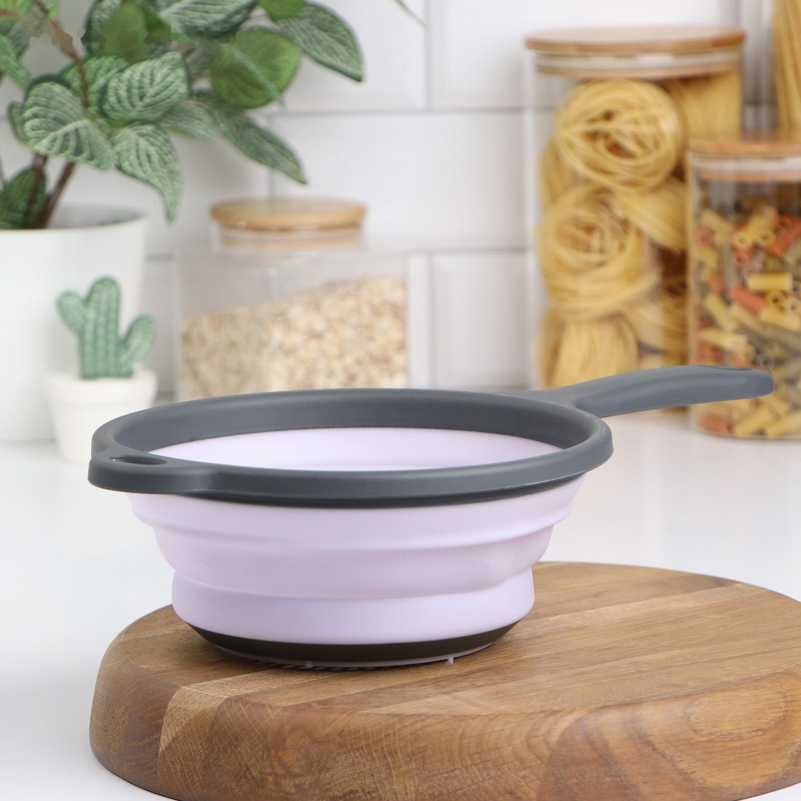 Дуршлаг Доляна «Волна», d=20 см, цвет сиреневый