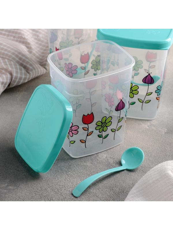 Набор банок для сыпучих «Клумба», 500 мл, 3 шт, цвет МИКС