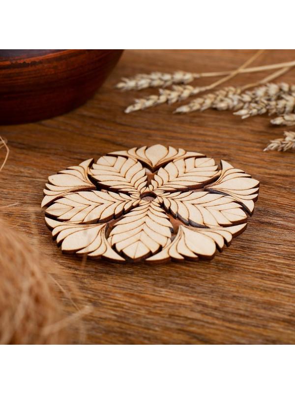 Подставка под горячее «Листья», D=11 см, можжевельник