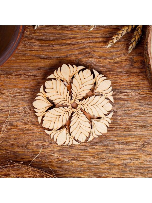 Подставка под горячее «Листья», D=11 см, можжевельник