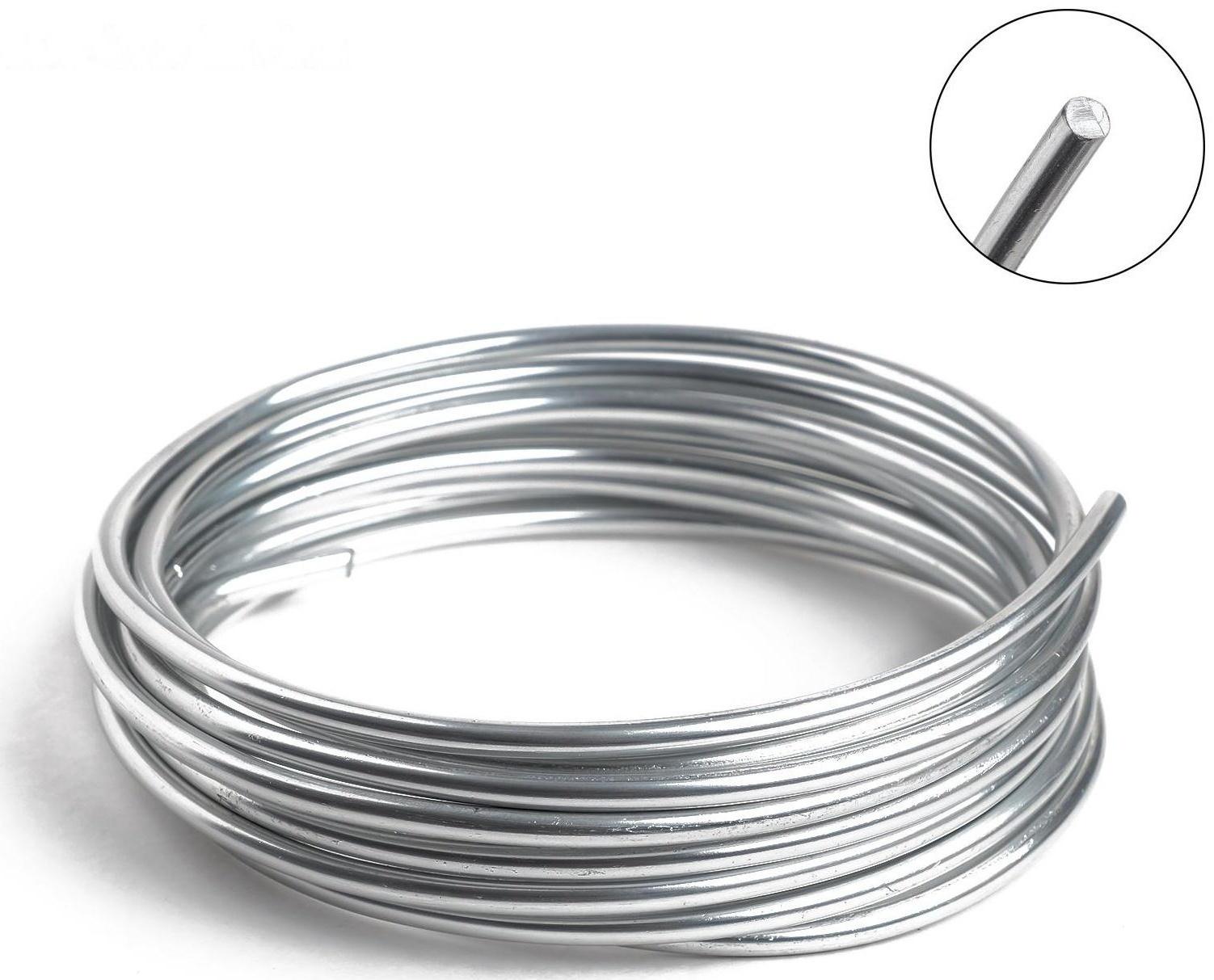 Проволока для плетения D=3.8мм, намотка 3м, цвет серебра