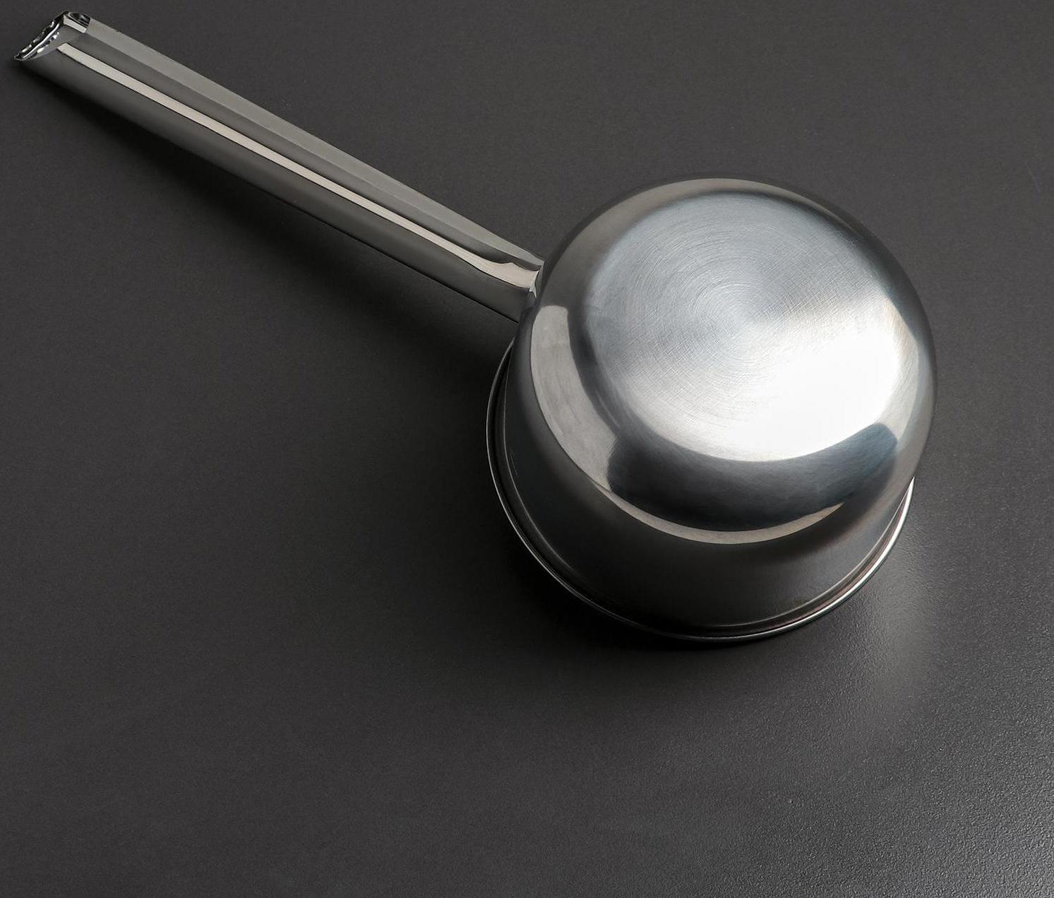 Ковш из нержавеющей стали, 1,1 л, 39×14,5×8 см, металлическая ручка