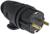 Вилка переносная угловая с кольцом В16-002, 16 А, 250 В, IP44, с з/к, каучук, черная
