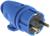 Вилка переносная угловая с кольцом В16-002, 16 А, 250 В, IP44, с з/к, каучук, синяя