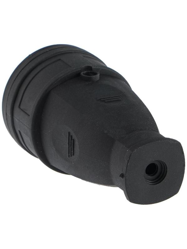 Розетка переносная 15-005, 16 А, 250 В, IP20, с з/к, без заглушки, каучук, черная