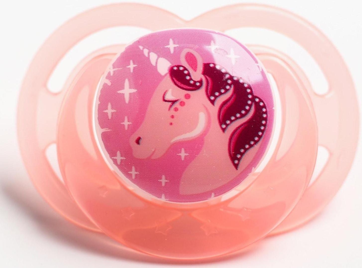 Набор ортодонтических пустышек, 2 шт., силикон, от 3 мес., цвет розовый