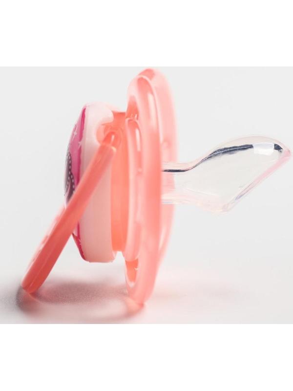 Набор ортодонтических пустышек, 2 шт., силикон, от 3 мес., цвет розовый