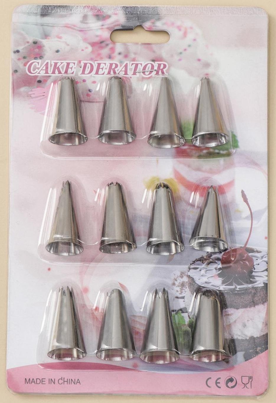 Набор кондитерских насадок, 12 шт: d=1,8 см