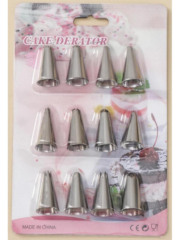 Набор кондитерских насадок, 12 шт: d=1,8 см