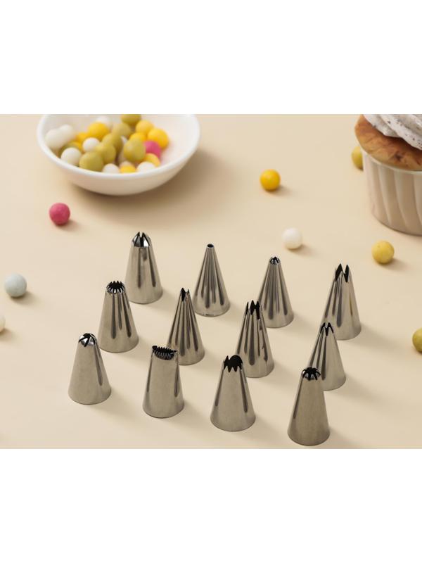 Набор кондитерских насадок, 12 шт: d=1,8 см