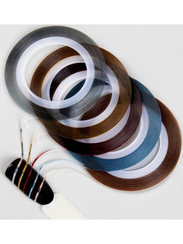 Ленты клеевые для декора, 5 шт, 1 мм, 18 м, разноцветные