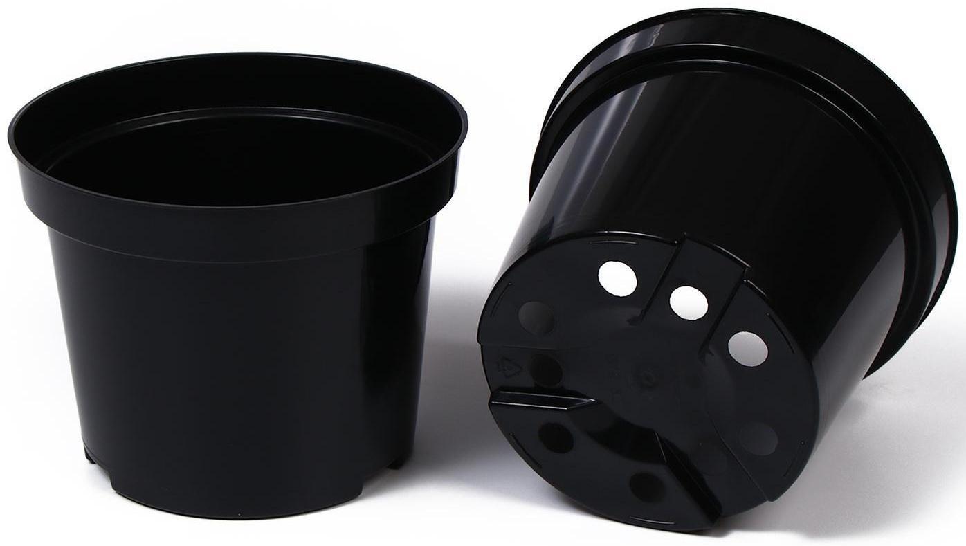 Горшок для рассады, 3 л, 18,5 × 18,5 × 15 см, чёрный, Greengo