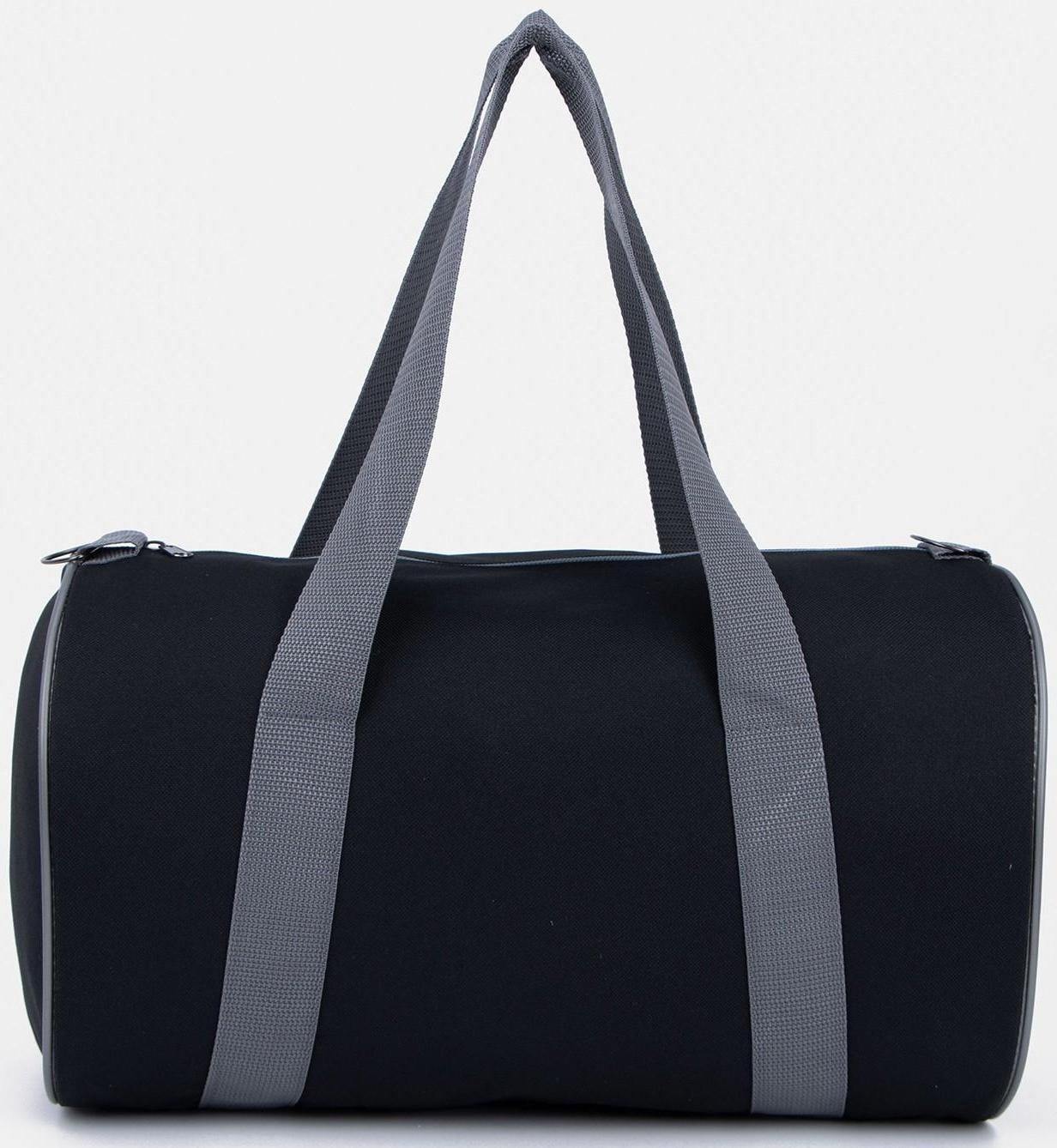 Сумка спортивная на молнии, без подкладки, цвет чёрный/серый