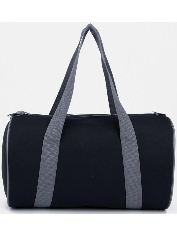 Сумка спортивная на молнии, без подкладки, цвет чёрный/серый