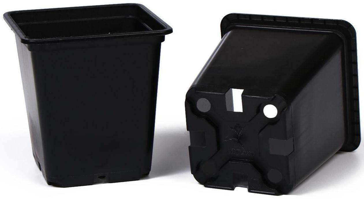 Горшок для рассады, 500 мл, 9 × 9 × 9,5 см, чёрный