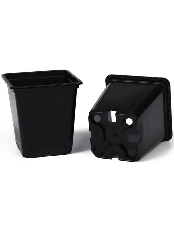 Горшок для рассады, 500 мл, 9 × 9 × 9,5 см, чёрный