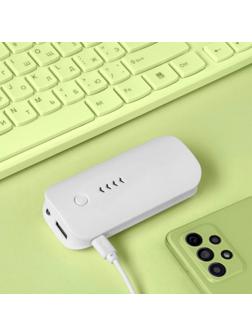 Внешний аккумулятор LuazON PB-18, 3600 мАч, USB, 1 А, индикатор зарядки, белый