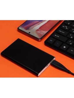 Внешний аккумулятор LuazON PB-17, 4000 мАч, USB, 1 А, индикатор, тонкий корпус,металл,чёрный