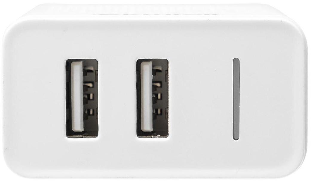 Сетевое зарядное устройство Krutoff, 2 USB, 2.4 A, белое