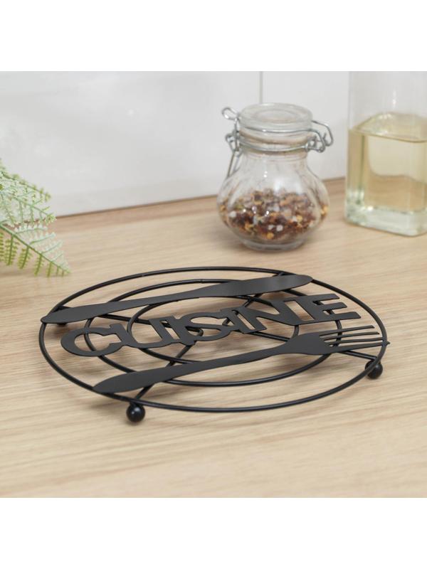 Подставка под горячее Доляна Cuisine+, 18×17,9×1,2 см, цвет чёрный