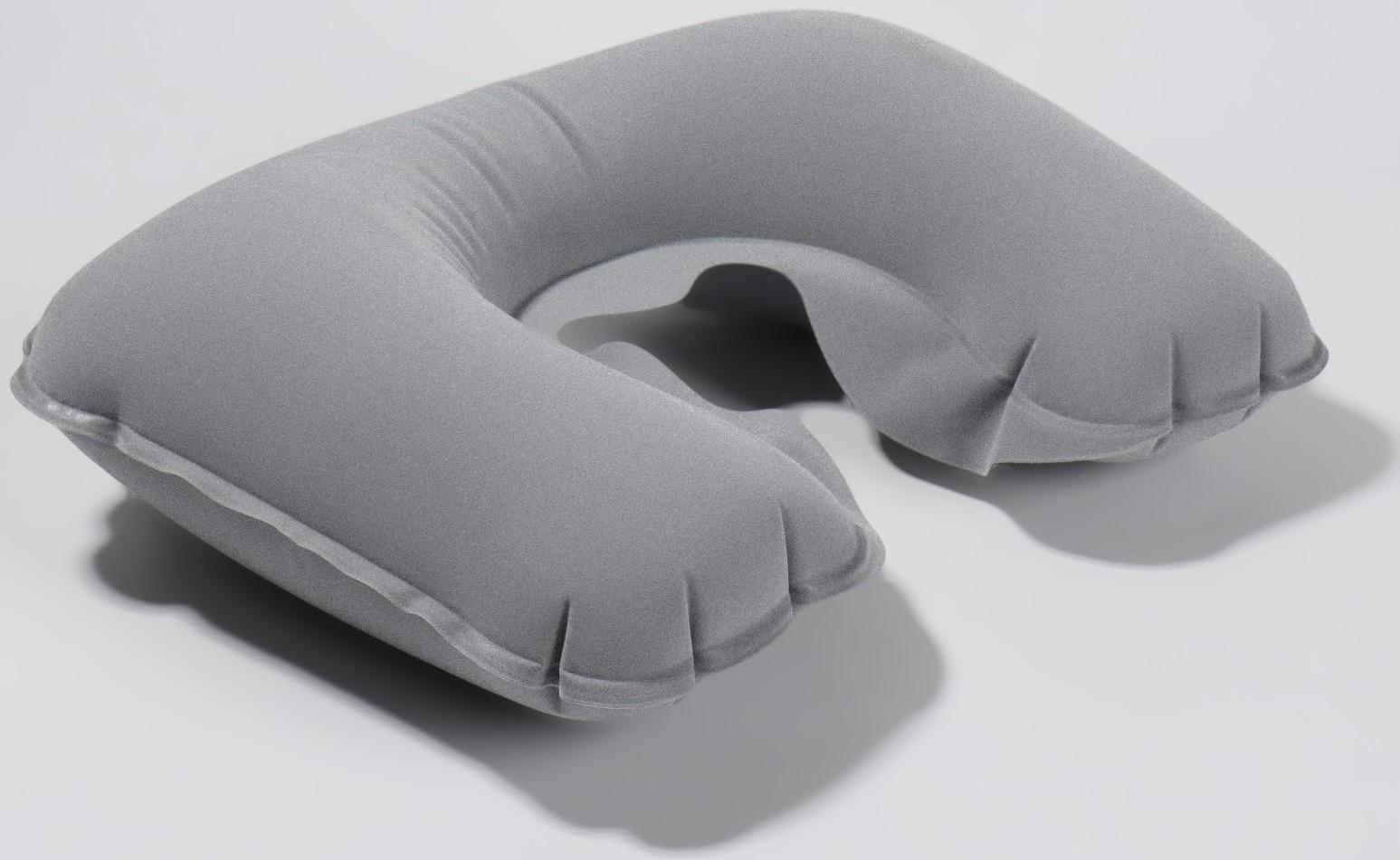 Подушка для шеи дорожная, надувная, 42 × 27 см, цвет серый