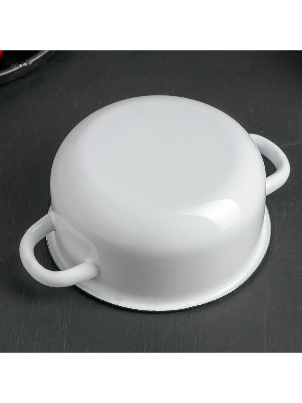 Кастрюля, 1,5 л, эмалированная крышка, индукция, цвет белый