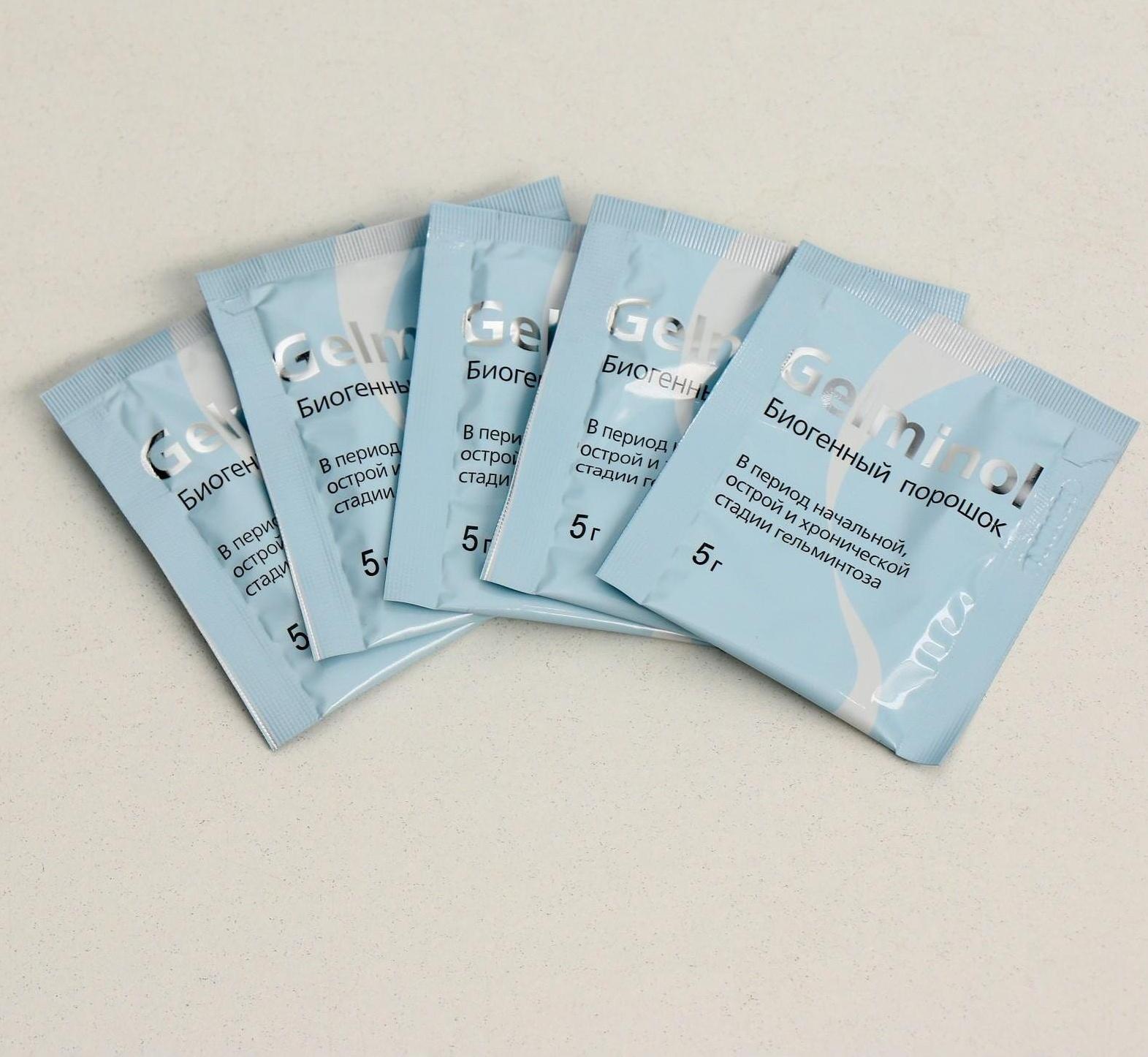 Противопаразитарный комплекс натуральный Gelminol, капли 10 мл + саше 5 х 5 г