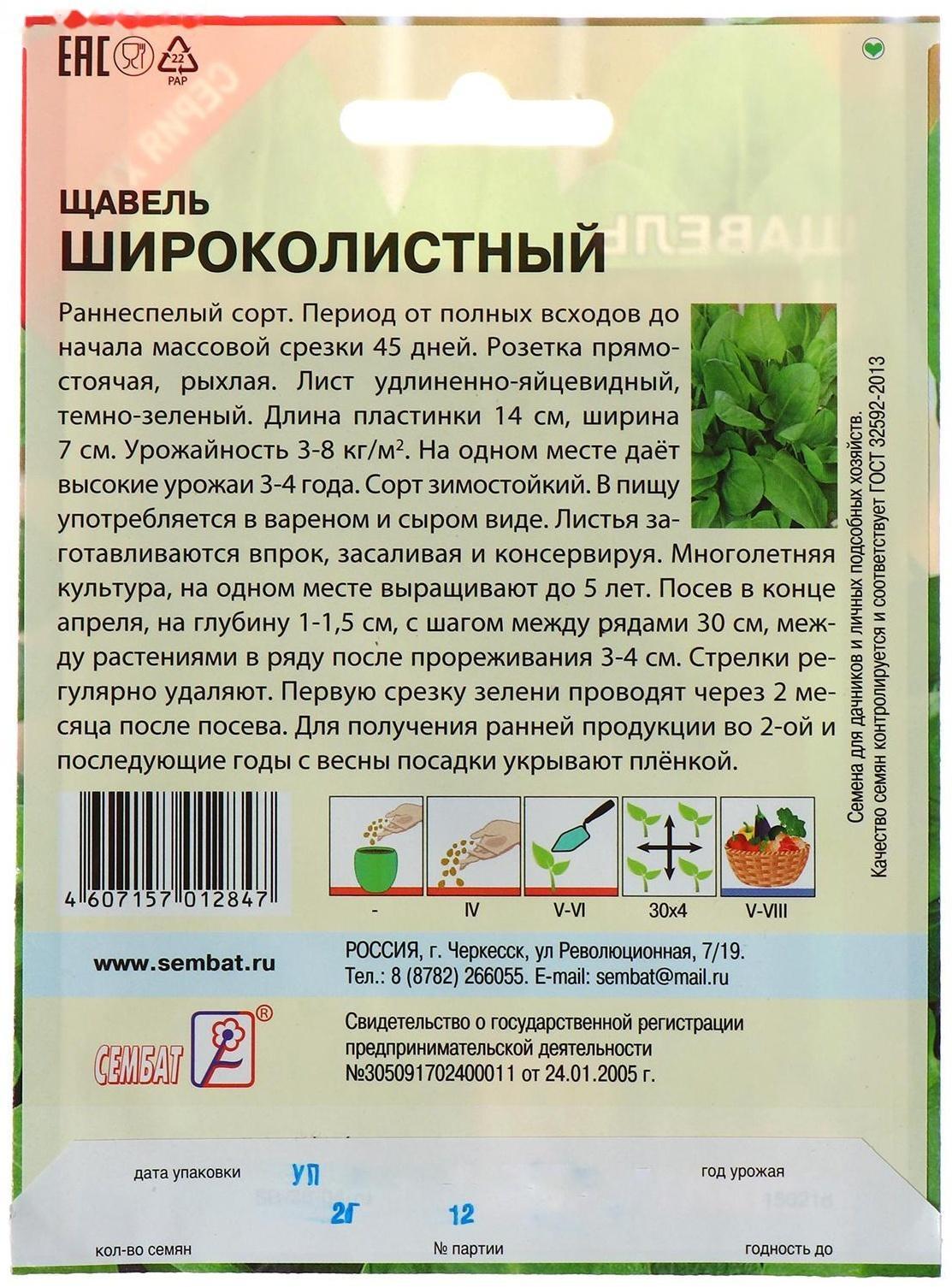 Семена ХХХL Щавель 