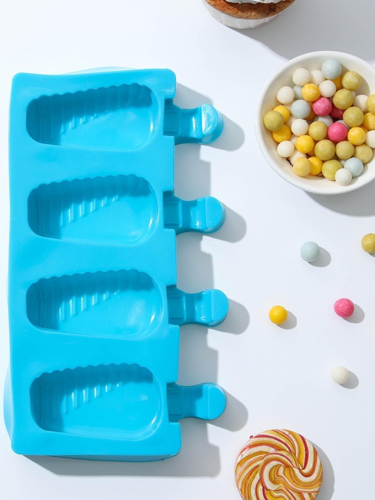 Форма для мороженого Доляна «Эскимо в глазури», 19,5×11×2,5 см, 4 ячейки, цвет МИКС