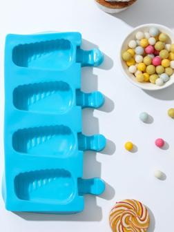 Форма для мороженого Доляна «Эскимо в глазури», 19,5×11×2,5 см, 4 ячейки, цвет МИКС