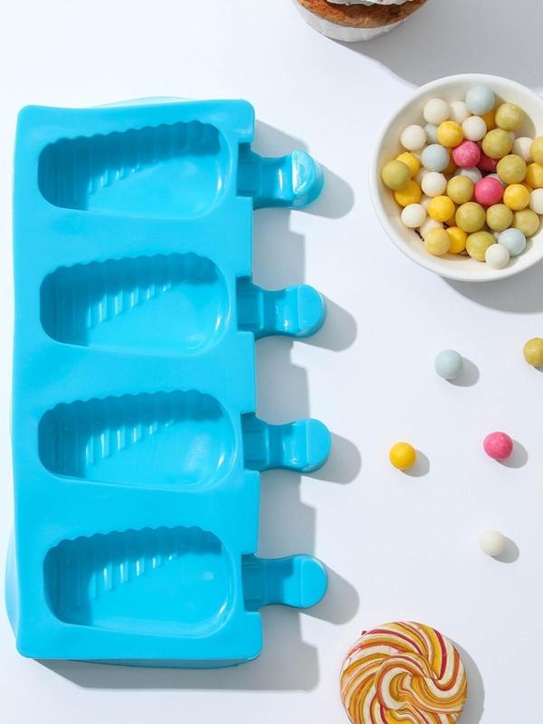 Форма для мороженого Доляна «Эскимо в глазури», 19,5×11×2,5 см, 4 ячейки, цвет МИКС