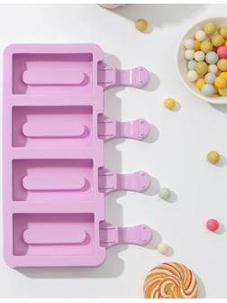 Форма для мороженого «Сицилия», 19,5×11 см, 4 ячейки (6,8×3,5 см), цвет МИКС