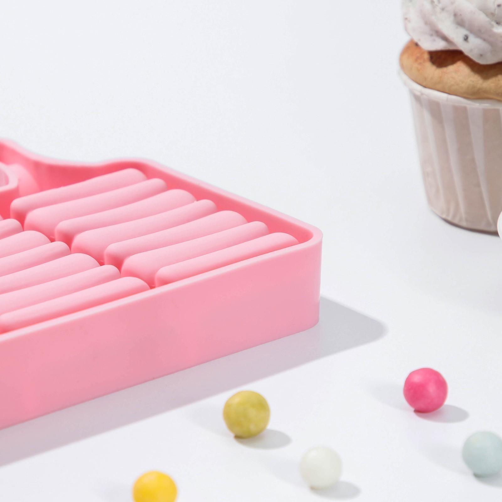 Форма для мороженого «Венеция», 18,5×12,5×2,3 см, 4 ячейки (6,9×3,7 см), цвет МИКС