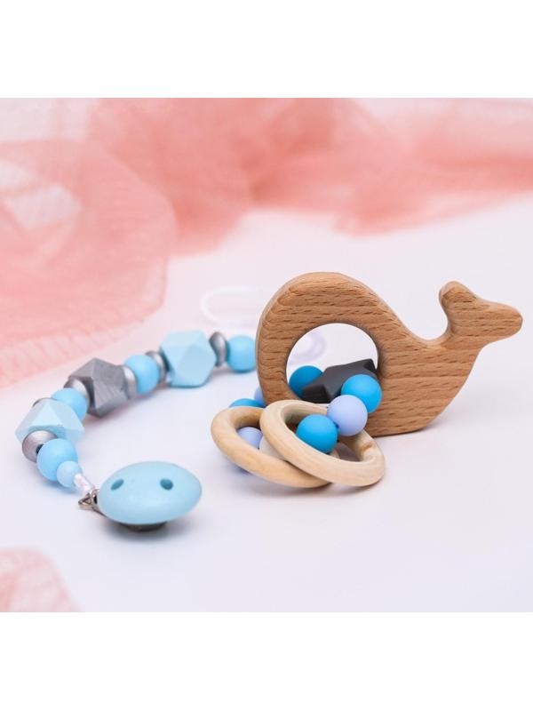 Подарочный набор: держатель для соски-пустышки и грызунок-прорезыватель «Малыш»