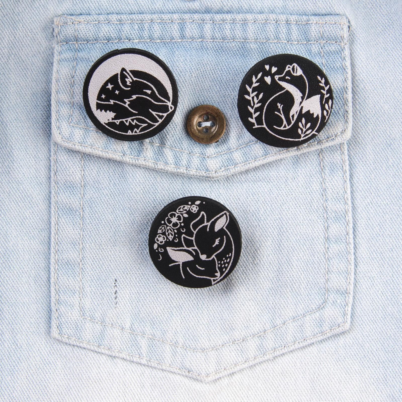 Значок из экокожи «Звери», МИКС 7 х 9 см