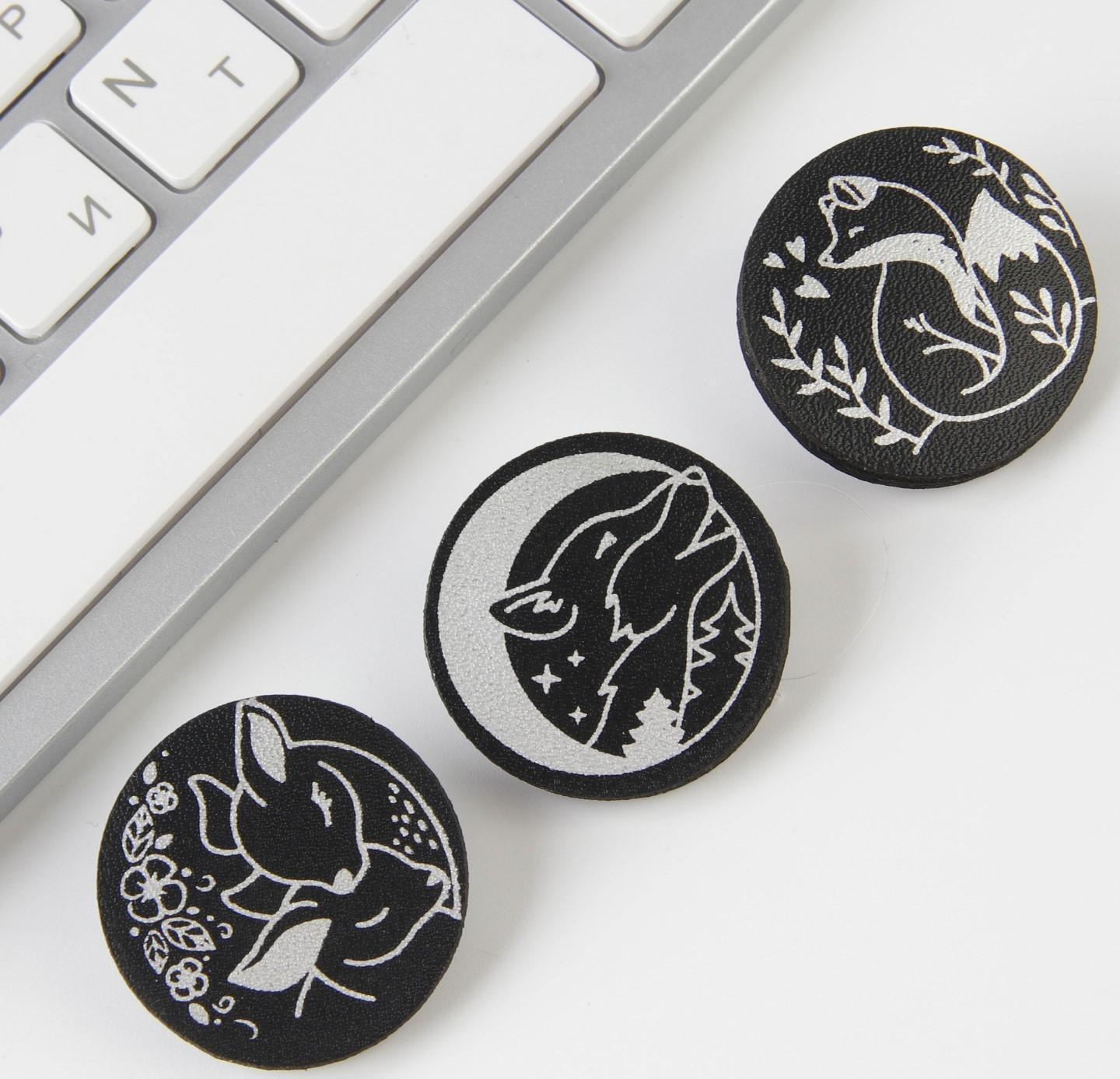 Значок из экокожи «Звери», МИКС 7 х 9 см