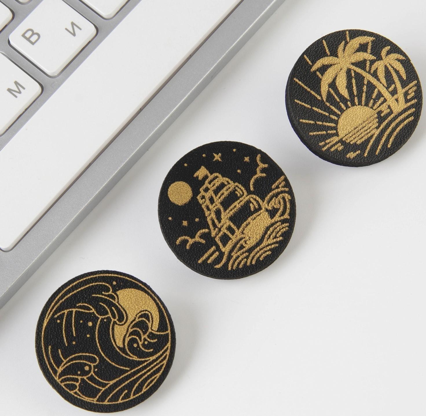 Значок из экокожи «Звери», МИКС 7 х 9 см